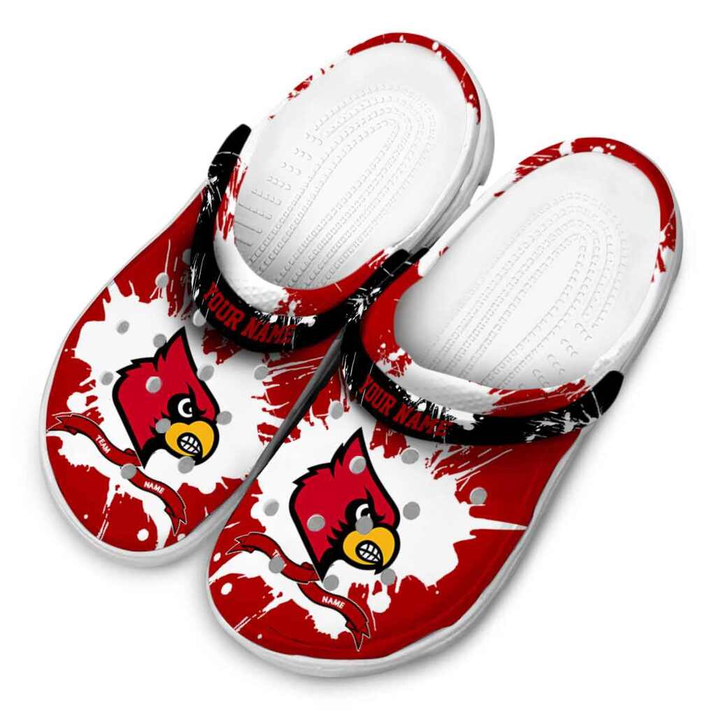 Customized Louisville Cardinals Splatter Pattern ClogTVC180112 - Image 4