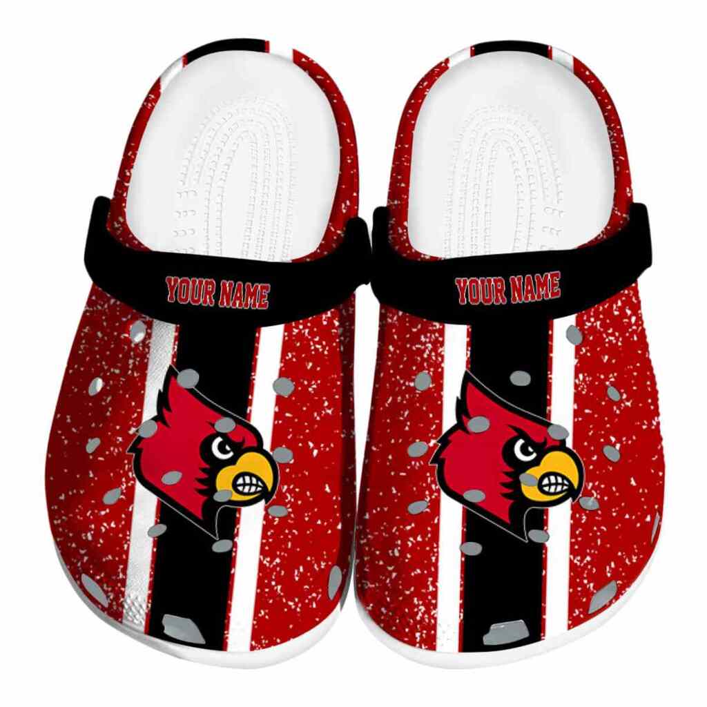 Customized Louisville Cardinals Vertical Stripes ClogTVC180112