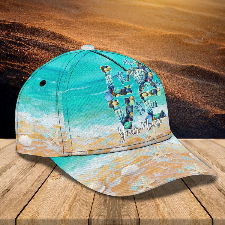 Customized Love Turtle Cap for Turtle Lovers, Turtle Hat for Her Trucker Hats Custom Hats Gifts For Men & Women