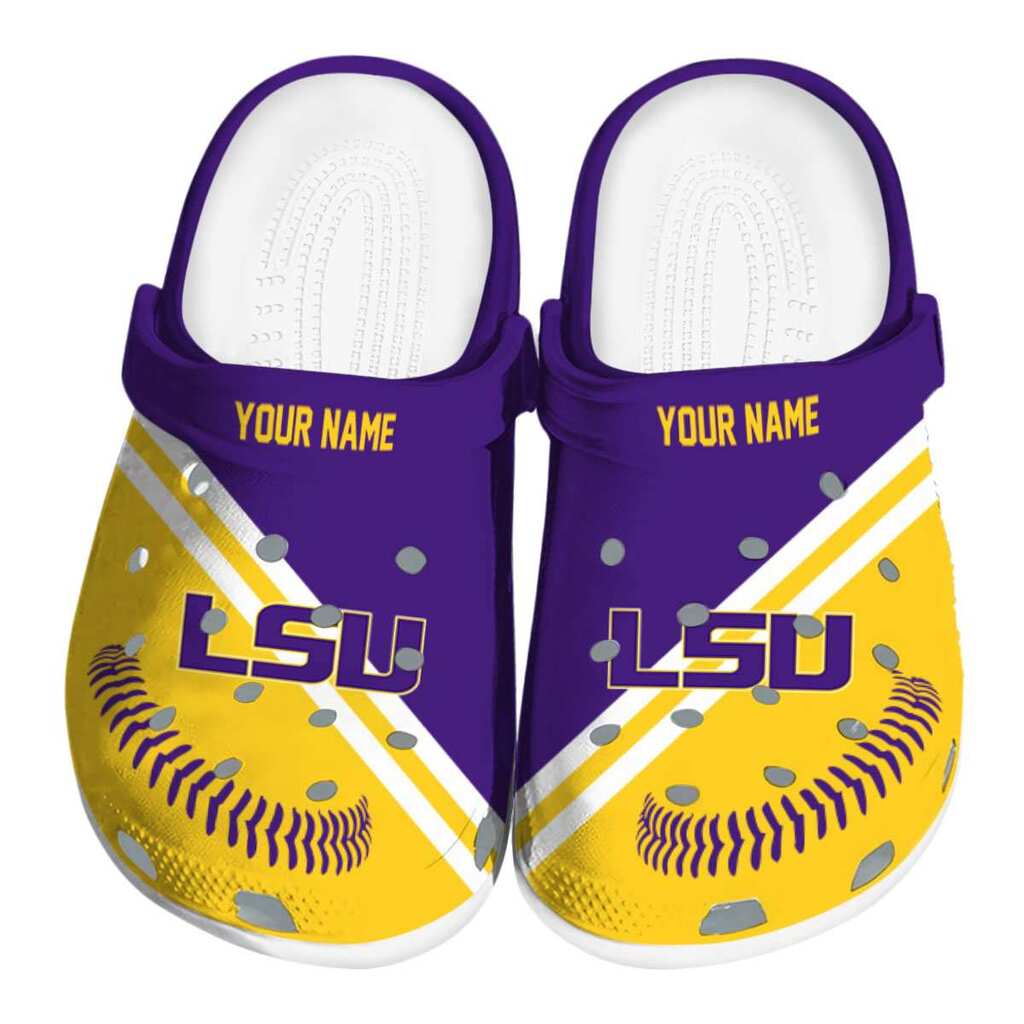 Customized LSU Tigers Baseball Motif ClogTVC180113