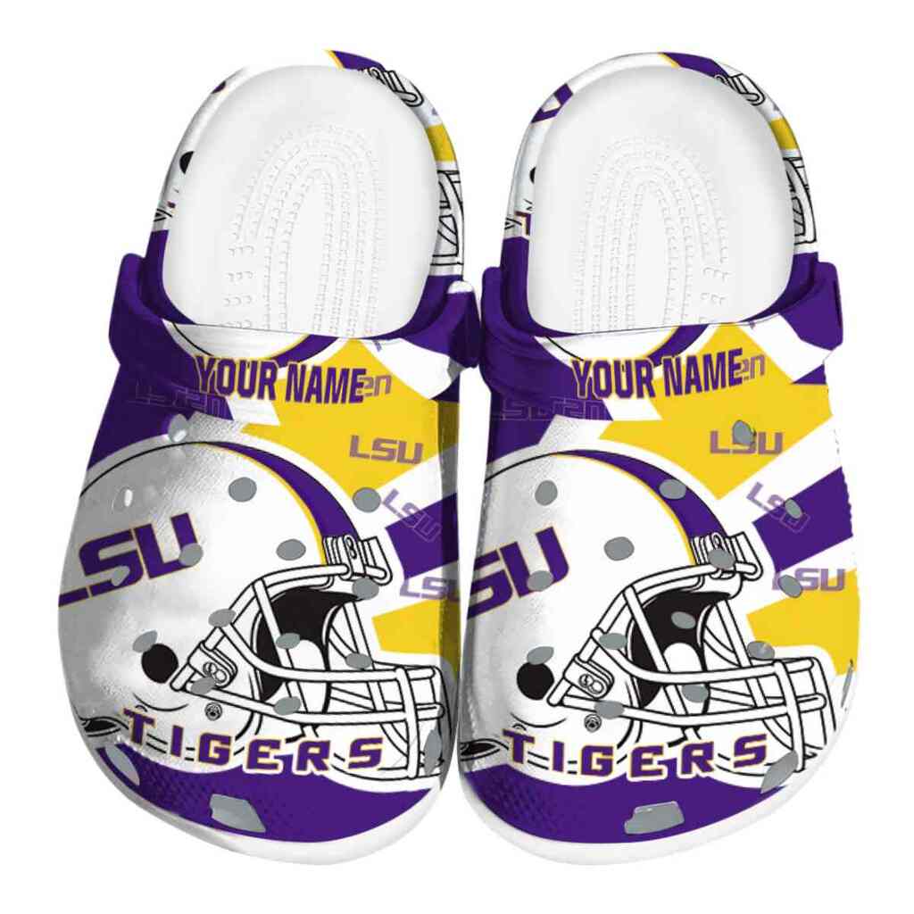 Customized LSU Tigers Football Helmet ClogTVC180113