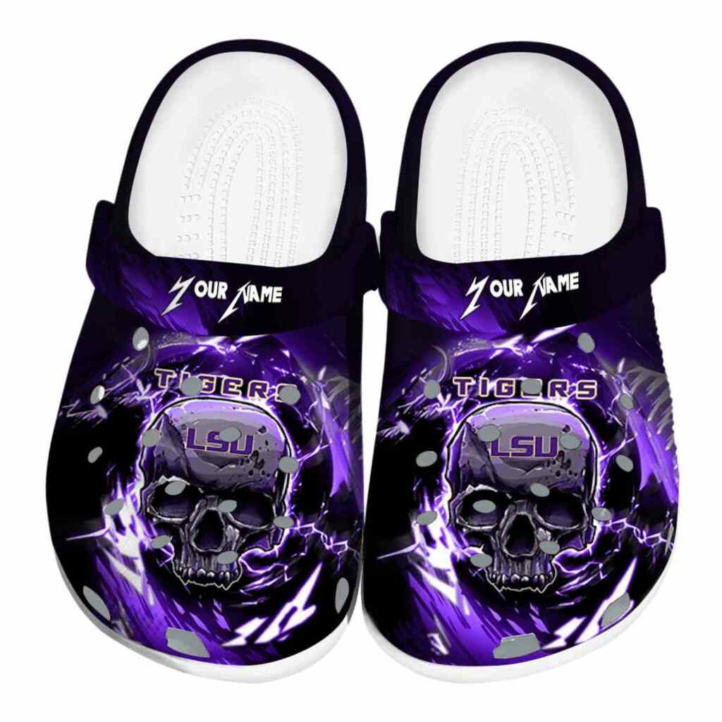 Customized LSU Tigers Gothic Skull ClogTVC180113