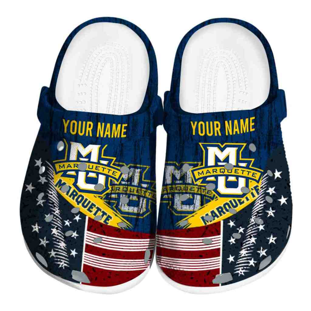 Customized Marquette Golden Eagles Star-Spangled Side Pattern ClogTVC1801725