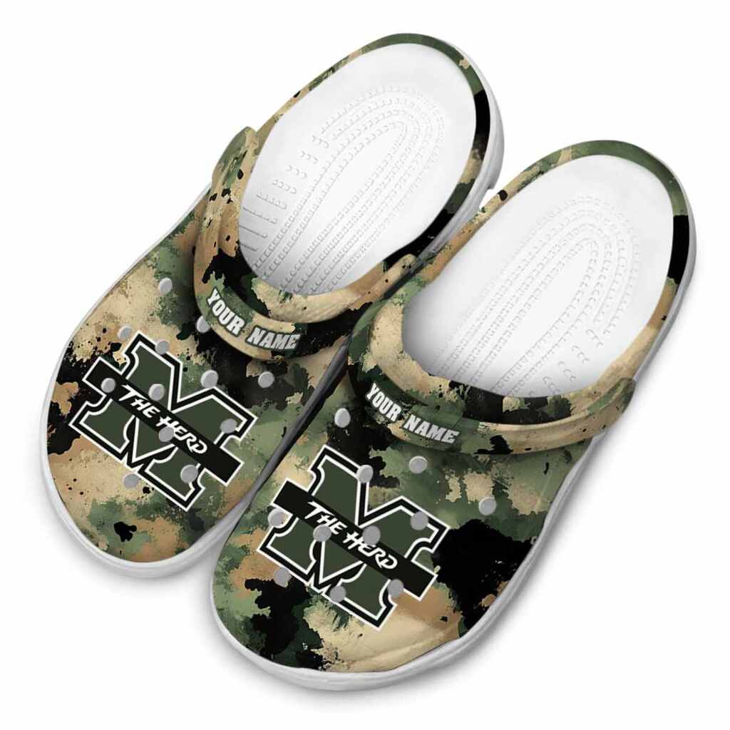 Customized Marshall Thundering Herd Camouflage Craze ClogTVC1801698 - Image 4