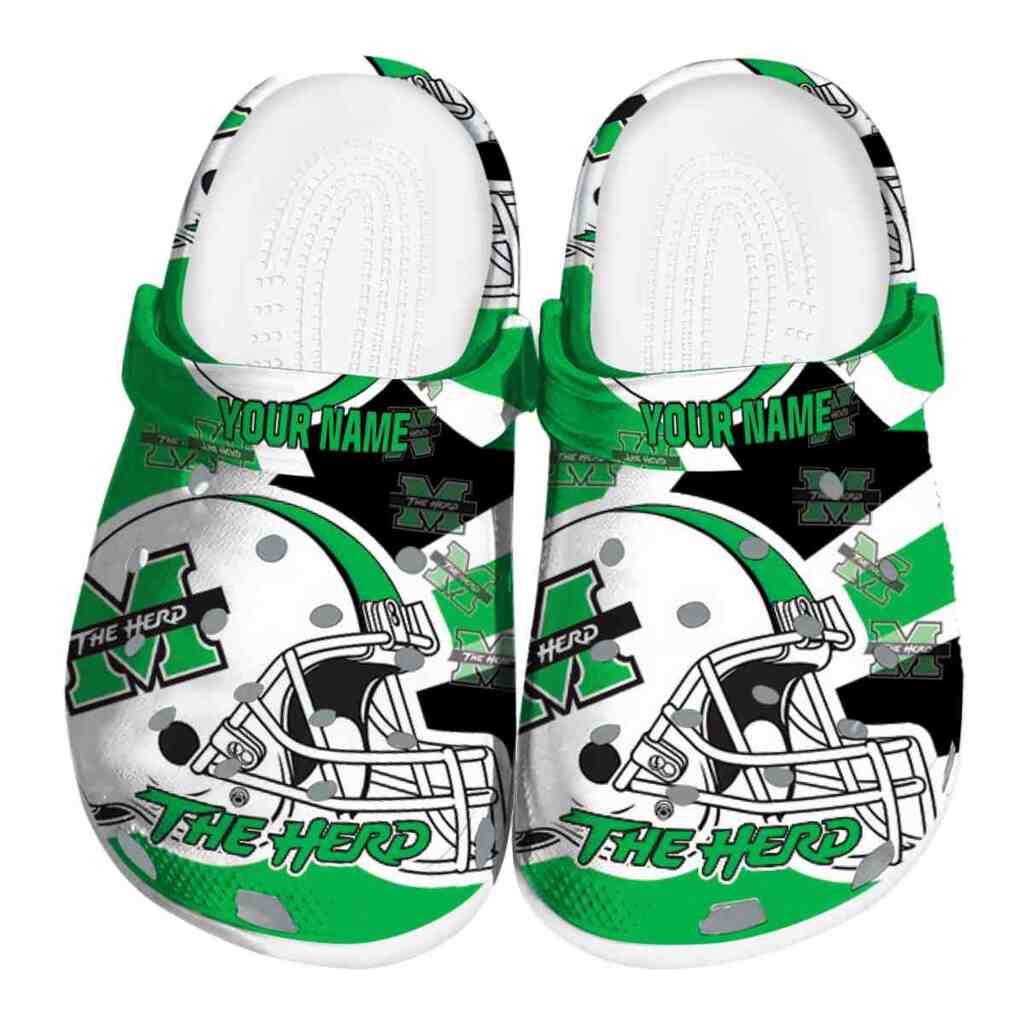 Customized Marshall Thundering Herd Football Helmet ClogTVC1801789