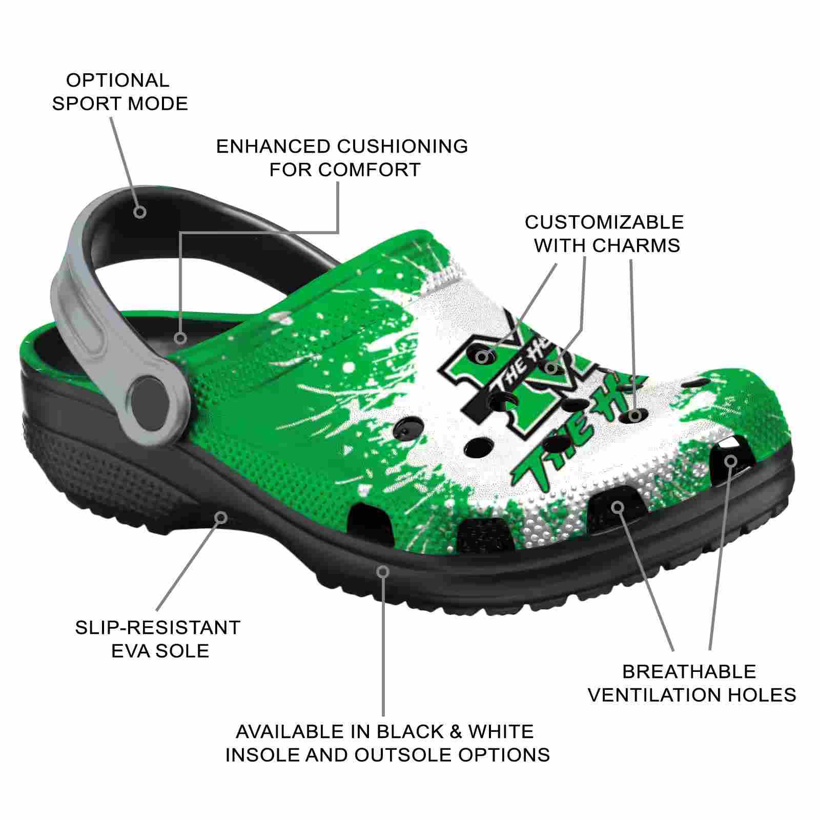 Customized Marshall Thundering Herd Splash Art ClogTVC1801712 - Image 5