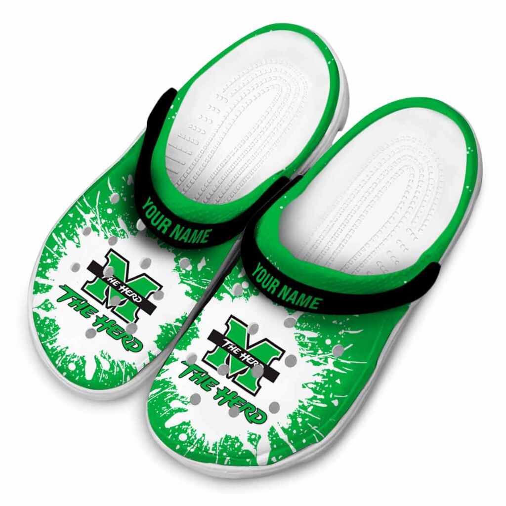 Customized Marshall Thundering Herd Splash Art ClogTVC1801712 - Image 4