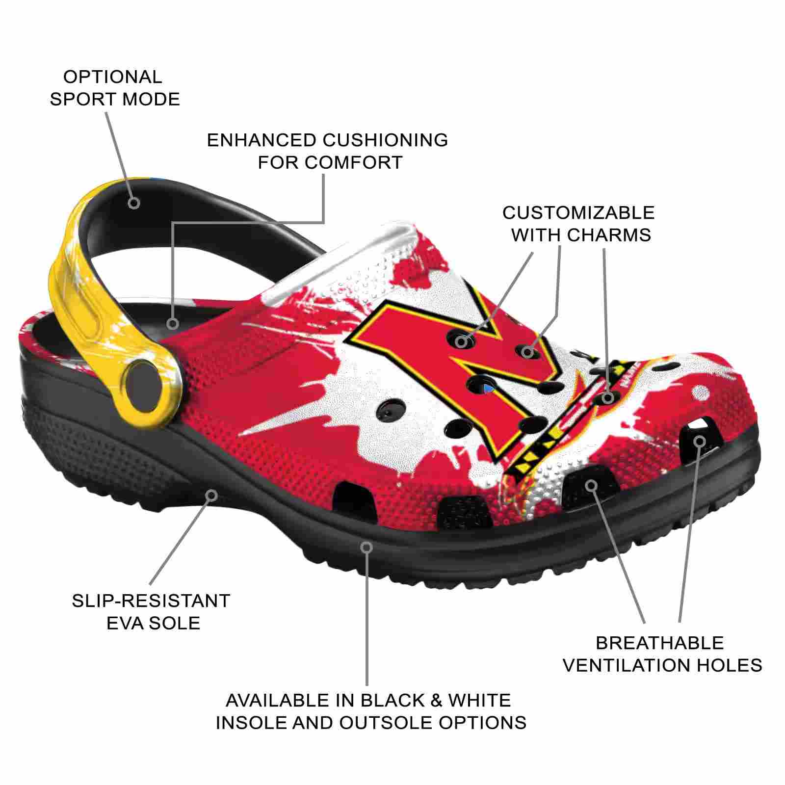 Customized Maryland Terrapins Splatter Pattern ClogTVC1801726 - Image 5