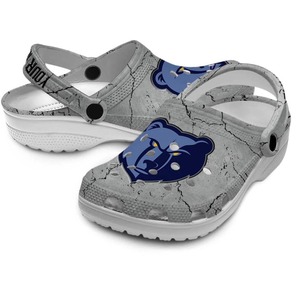 Customized Memphis Grizzlies Cracked Texture ClogTVC1801708 - Image 3
