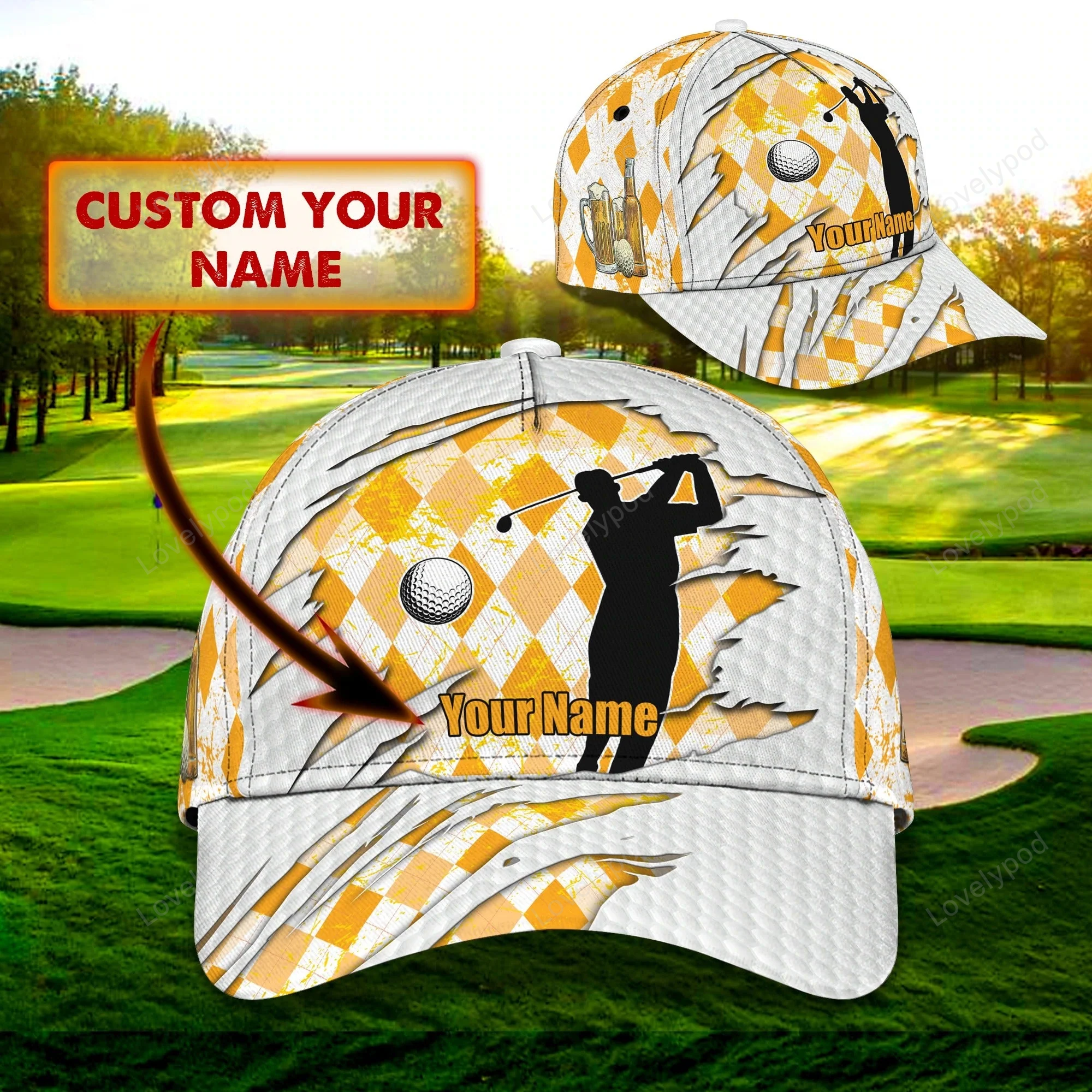 Customized Mens Golf Cap For Mens, Birthday Gift For Golf Man, Golfer Friends Best Gifts Trucker Hats Custom Hats Gifts For Men & Women
