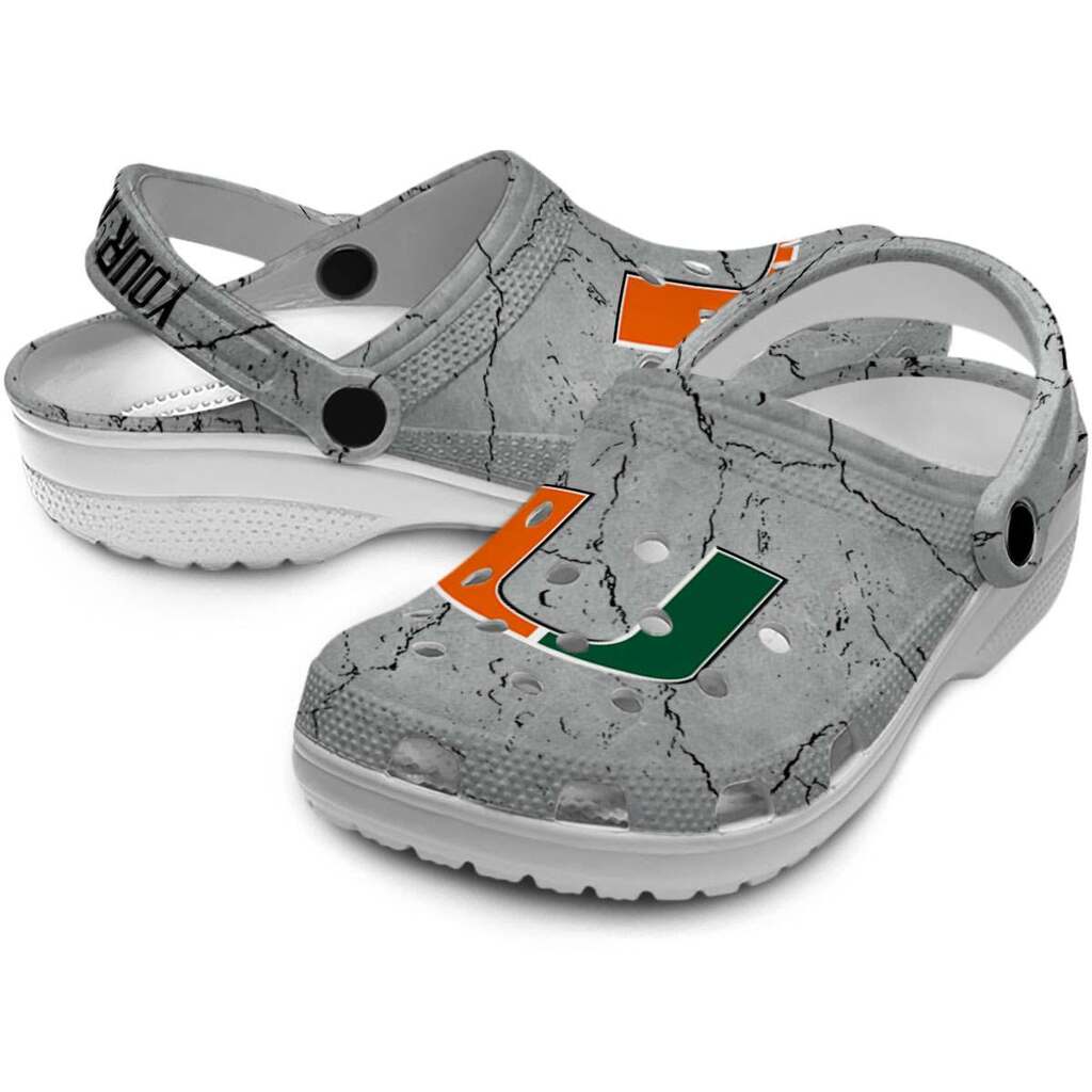 Customized Miami Hurricanes Cracked Texture ClogTVC180129 - Image 3