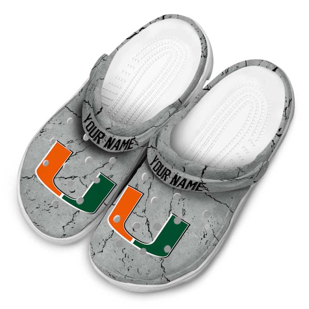 Customized Miami Hurricanes Cracked Texture ClogTVC180129 - Image 4
