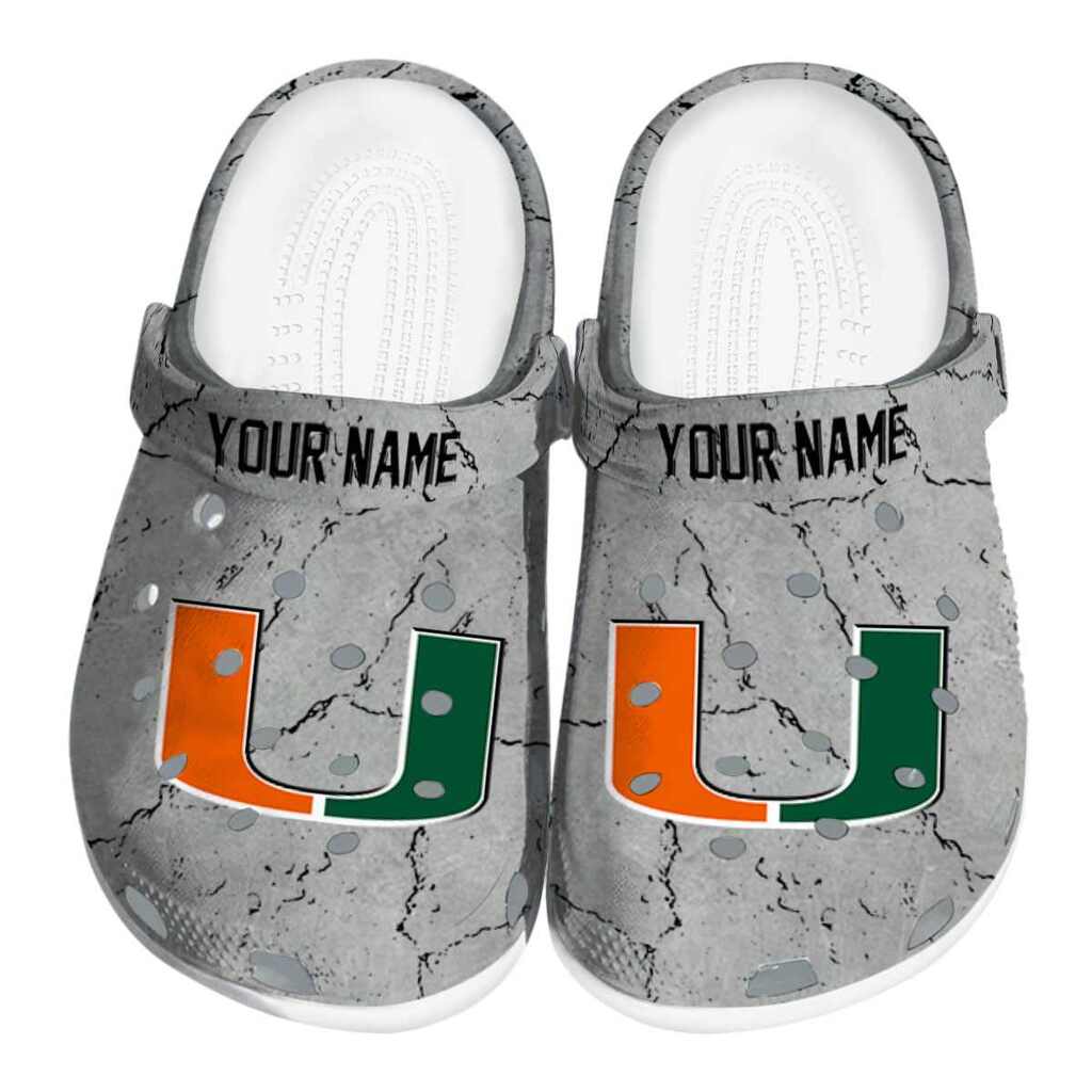 Customized Miami Hurricanes Cracked Texture ClogTVC180129