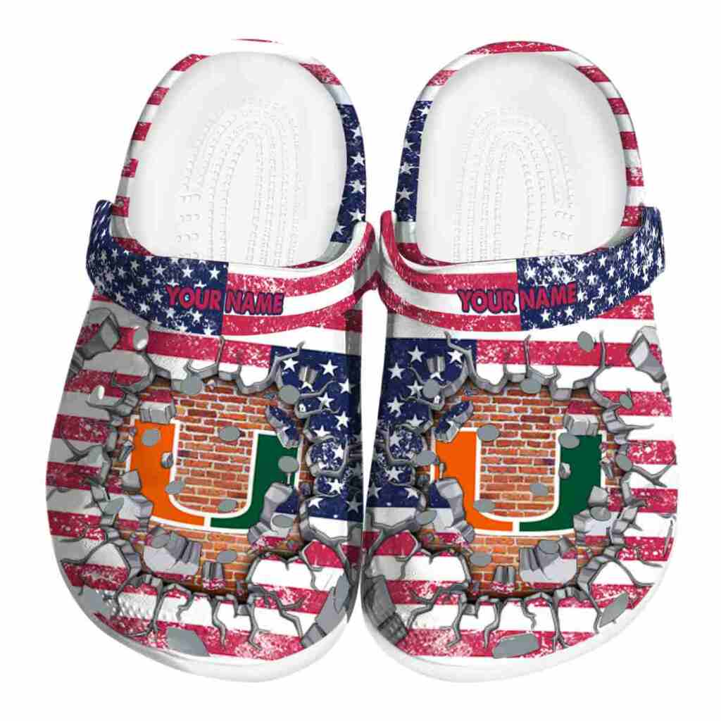 Customized Miami Hurricanes Freedom Splinter ClogTVC180129