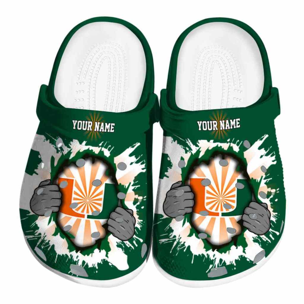 Customized Miami Hurricanes Gripping Hand ClogTVC180129