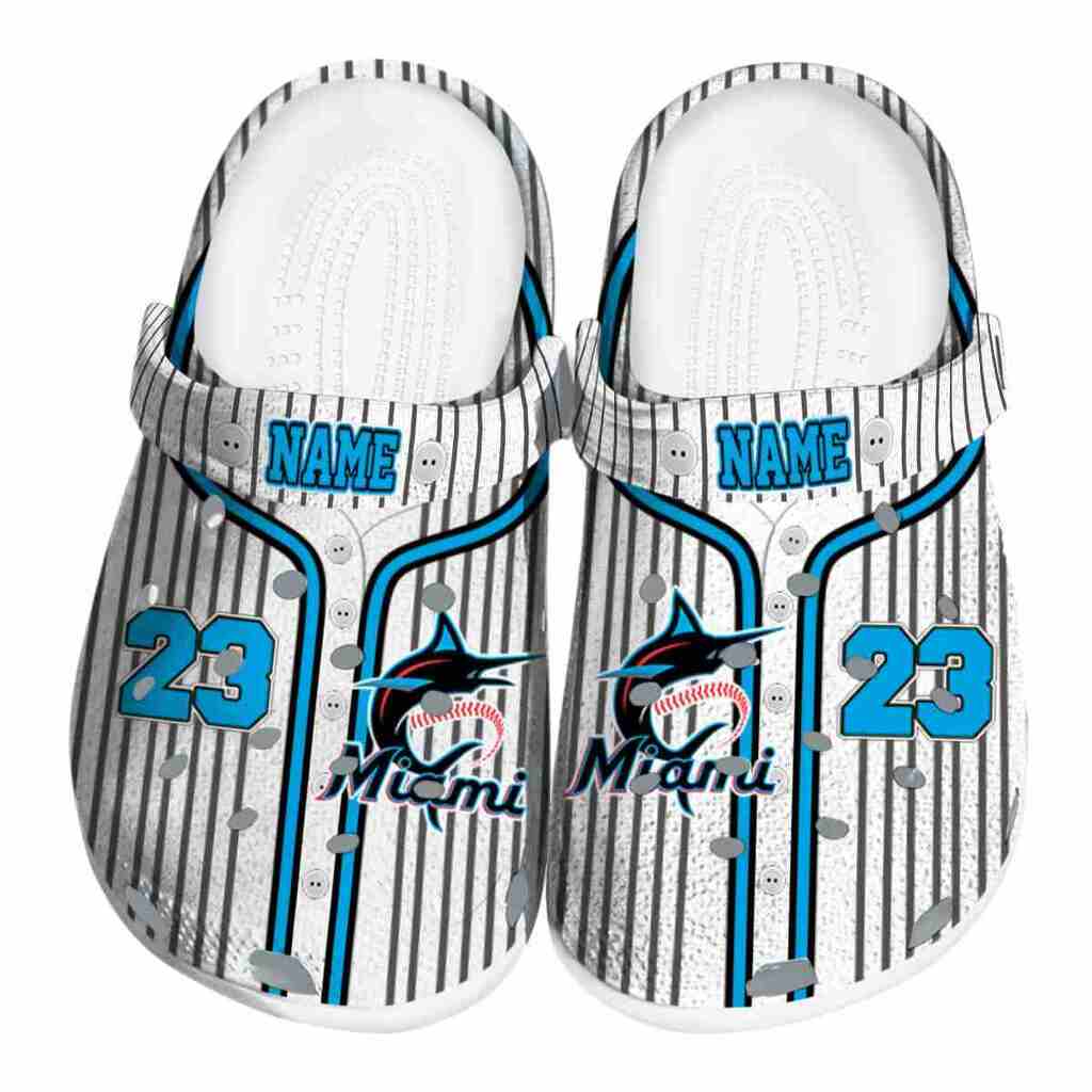 Customized Miami Marlins Pinstripe Pattern ClogTVC1801155