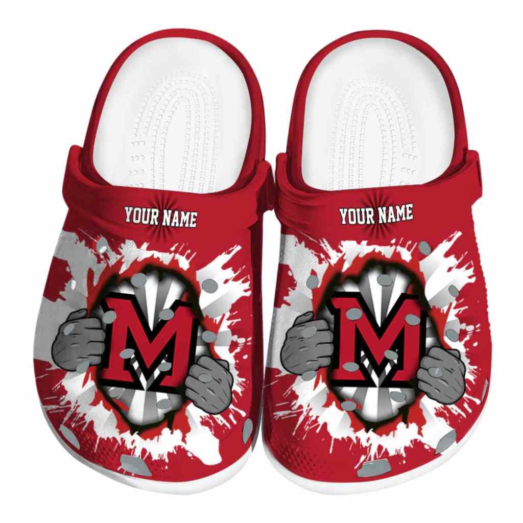Customized Miami RedHawks Gripping Hand ClogTVC1801789