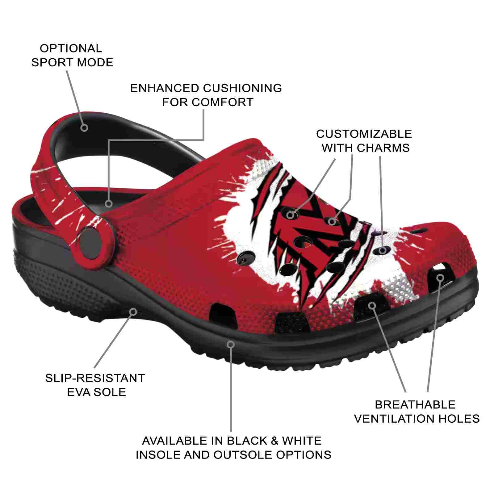 Customized Miami RedHawks Splash Motif Background ClogTVC1801724 - Image 5