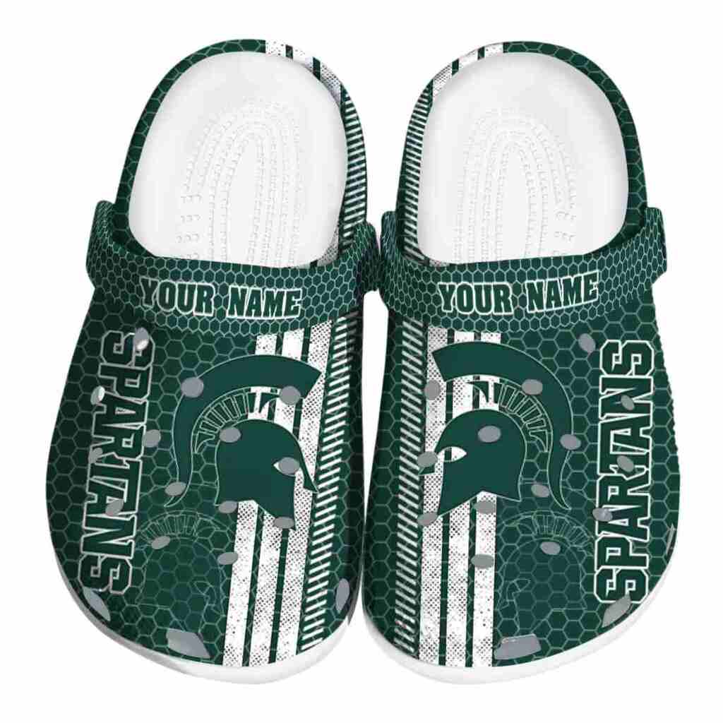 Customized Michigan State Spartans Contrasting Stripes ClogTVC180131