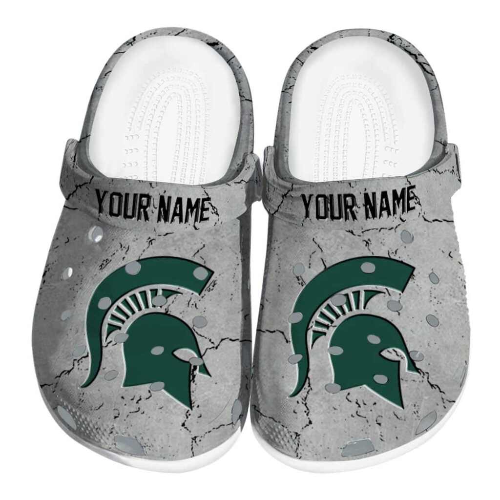 Customized Michigan State Spartans Cracked Texture ClogTVC180131