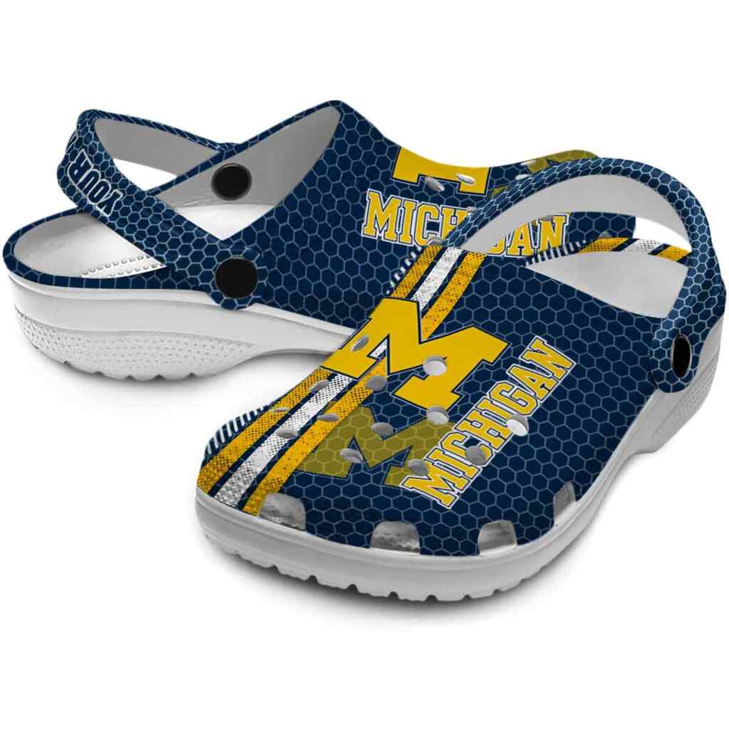 Customized Michigan Wolverines Contrasting Stripes ClogTVC180131 - Image 3
