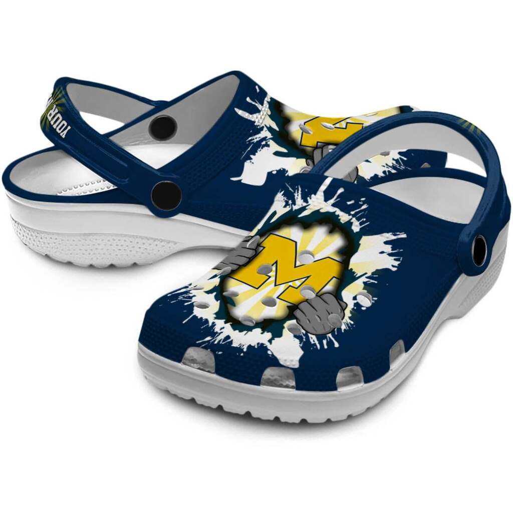 Customized Michigan Wolverines Gripping Hand ClogTVC180131 - Image 3