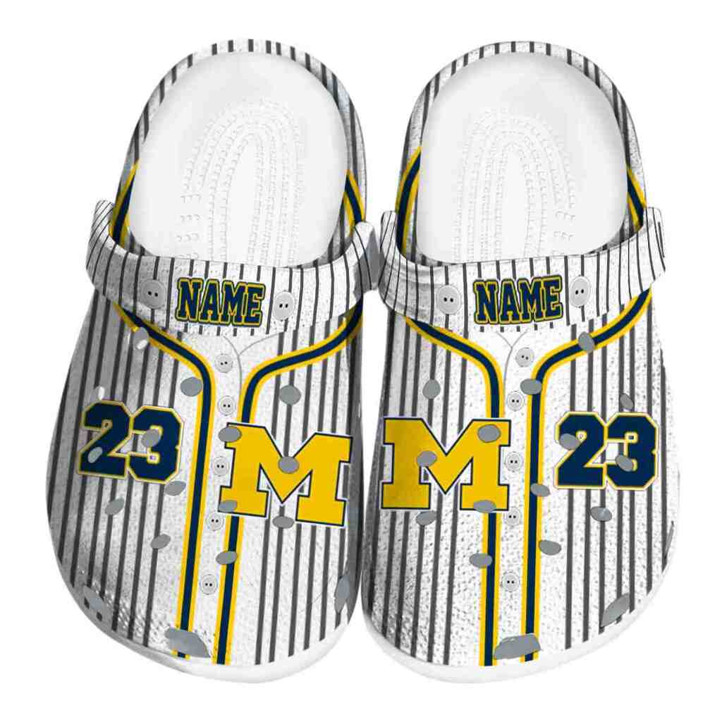 Customized Michigan Wolverines Pinstripe Pattern ClogTVC180110