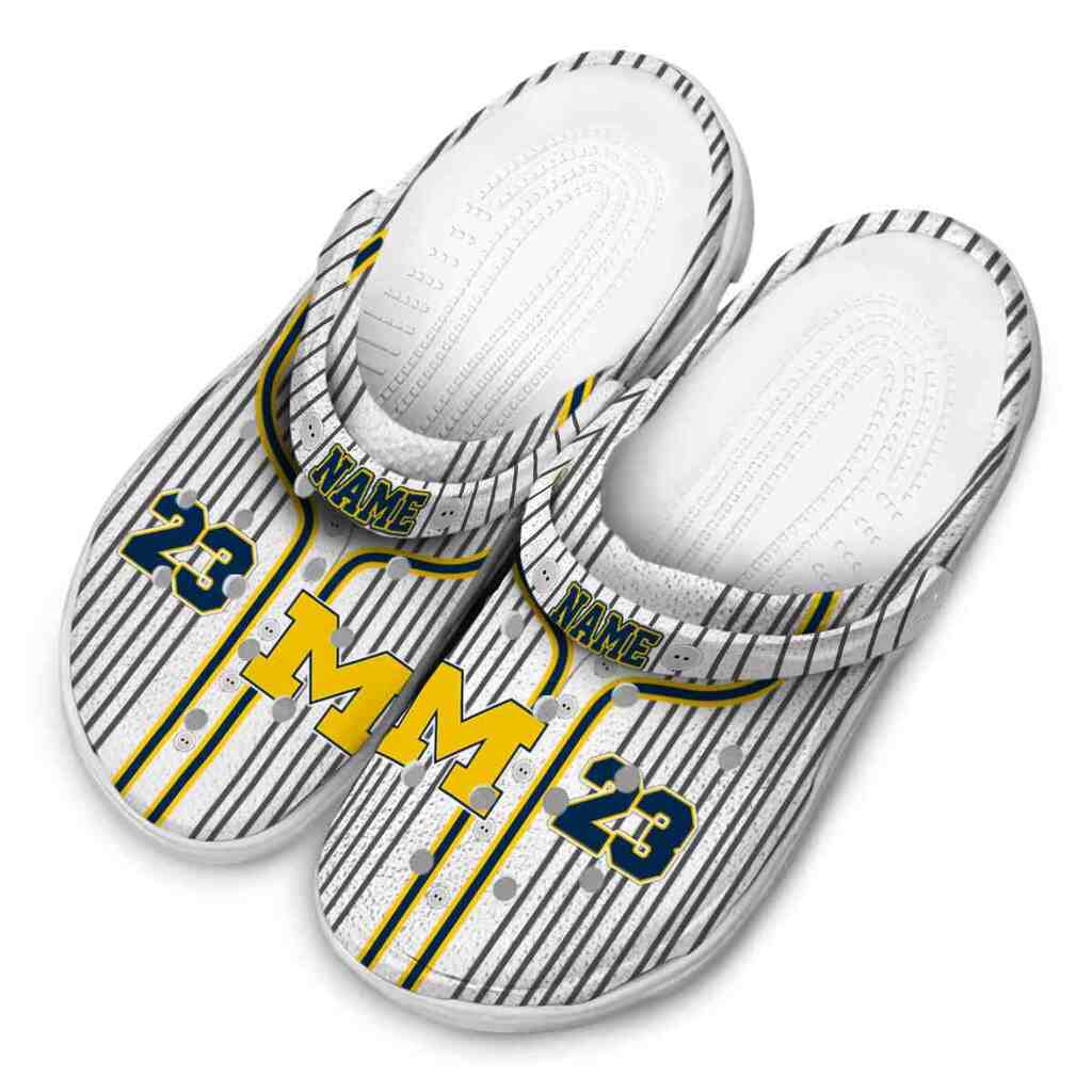 Customized Michigan Wolverines Pinstripe Pattern ClogTVC180110 - Image 4
