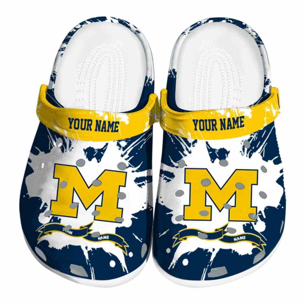 Customized Michigan Wolverines Splatter Pattern ClogTVC180110