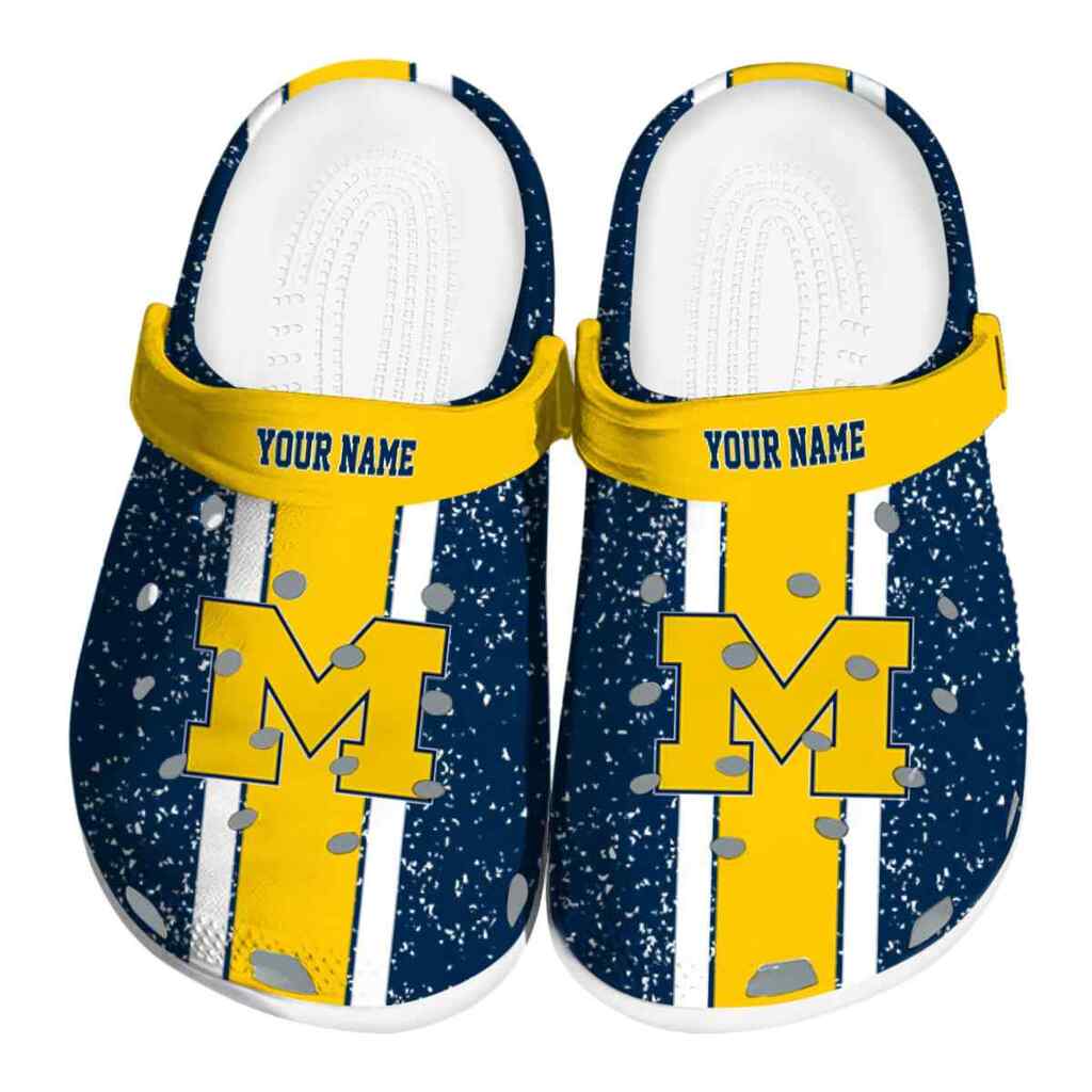 Customized Michigan Wolverines Vertical Stripes ClogTVC180110