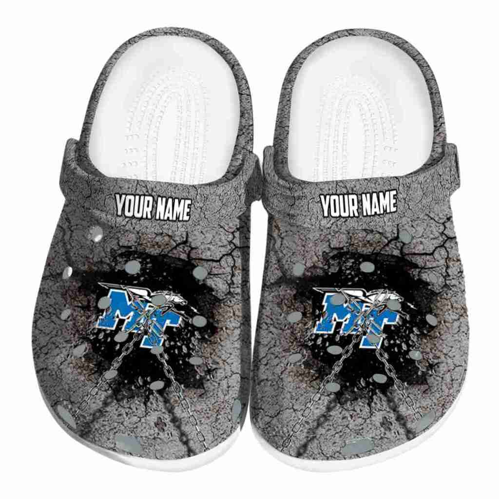 Customized Middle Tennessee Blue Raiders Cracked Ground Texture ClogTVC1801710