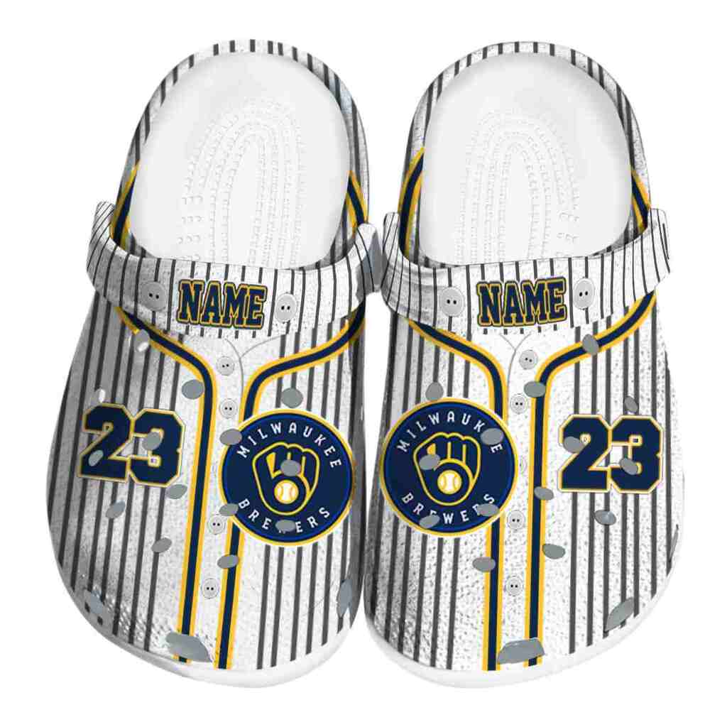 Customized Milwaukee Brewers Pinstripe Pattern ClogTVC180115