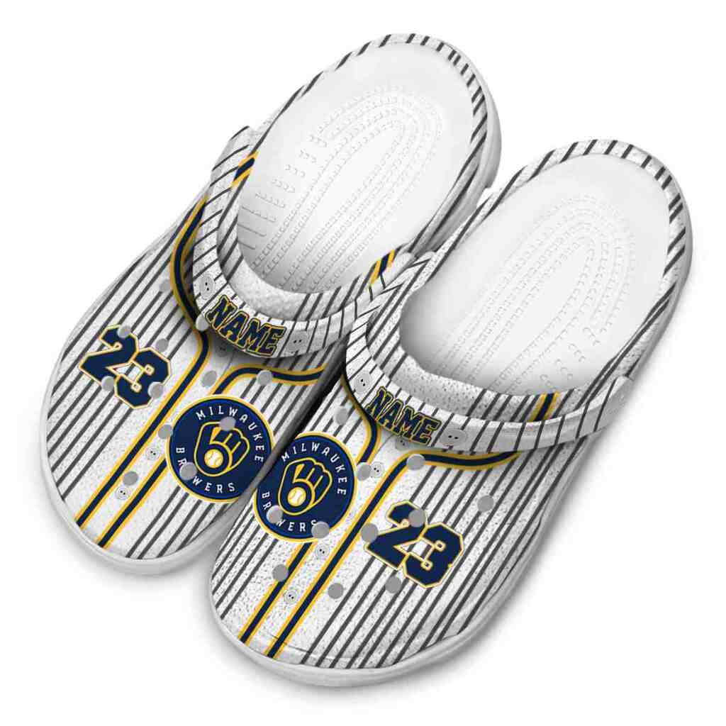 Customized Milwaukee Brewers Pinstripe Pattern ClogTVC180115 - Image 4