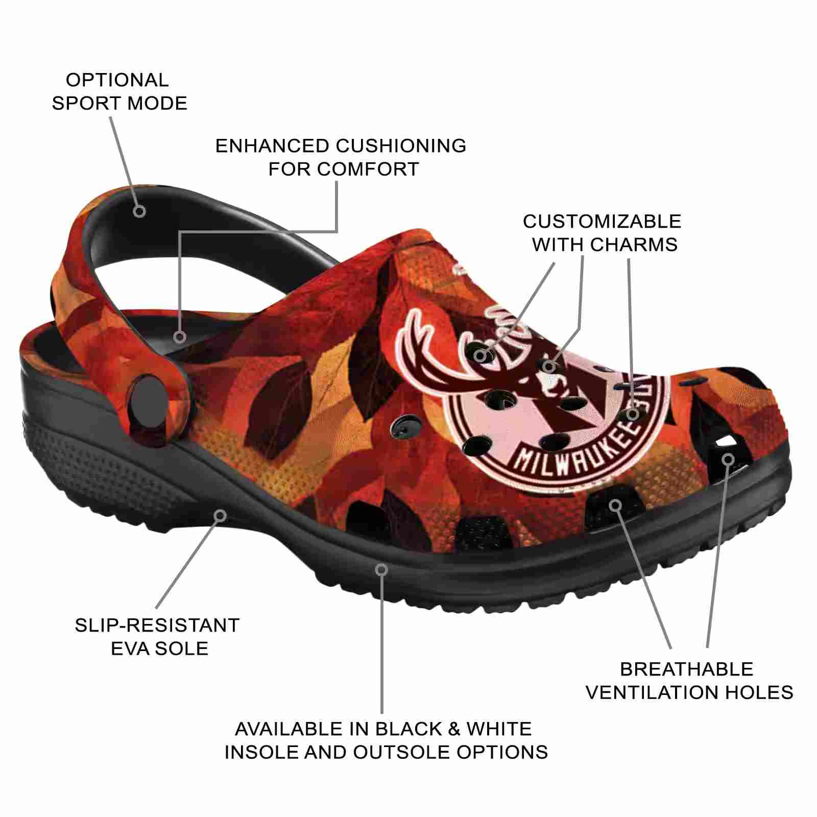 Customized Milwaukee Bucks Autumn Leaves ClogTVC1801709 - Image 5