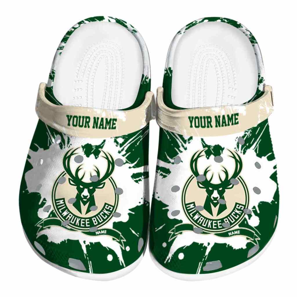 Customized Milwaukee Bucks Splatter Pattern ClogTVC1801710