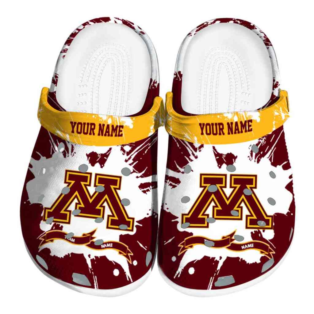 Customized Minnesota Golden Gophers Splatter Pattern ClogTVC1801723