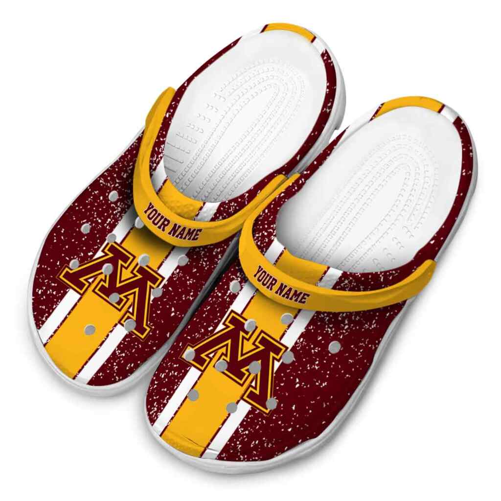 Customized Minnesota Golden Gophers Vertical Stripes ClogTVC1801710 - Image 4