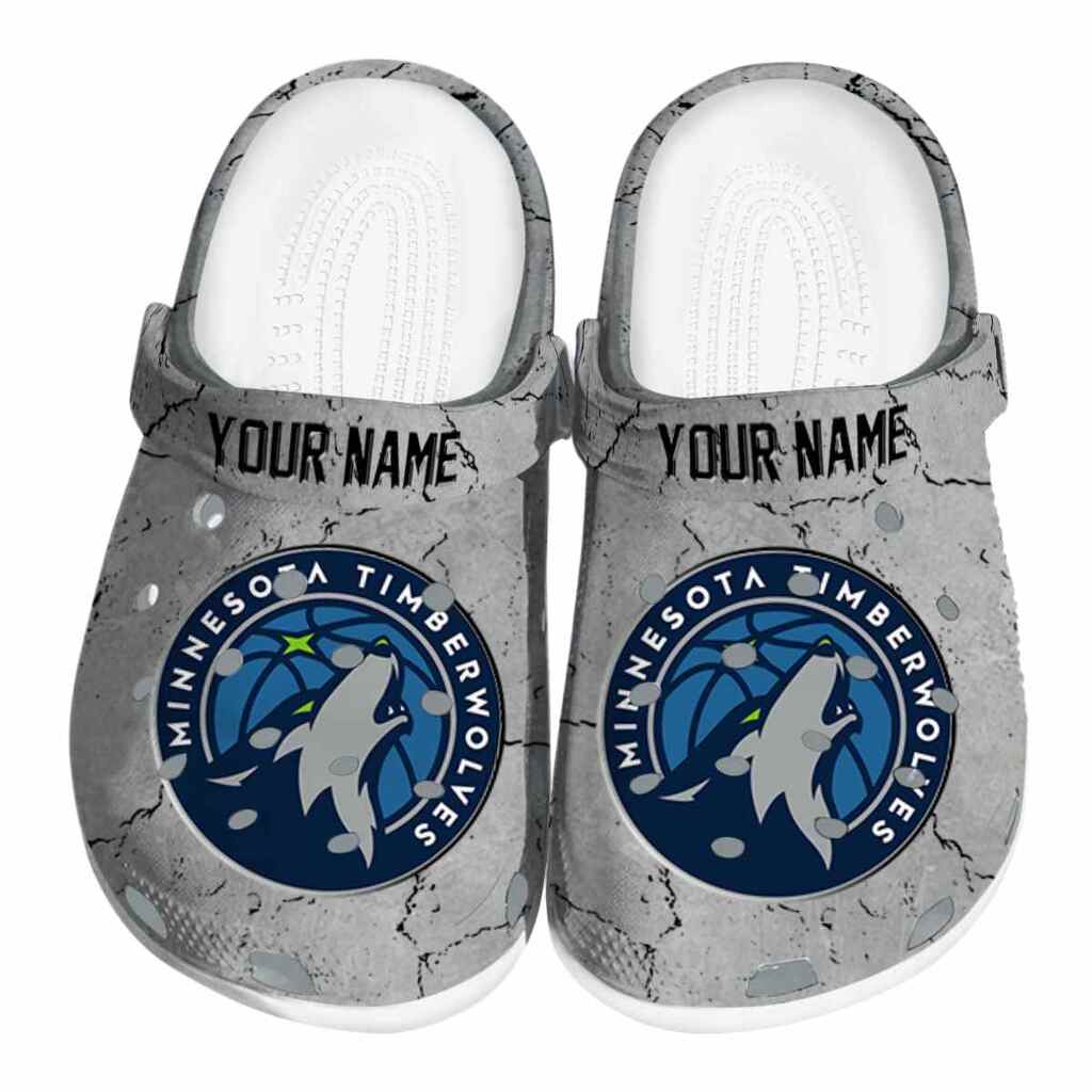 Customized Minnesota Timberwolves Cracked Texture ClogTVC1801734
