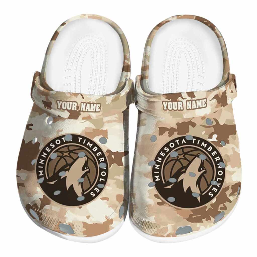 Customized Minnesota Timberwolves Desert Camo ClogTVC1801734