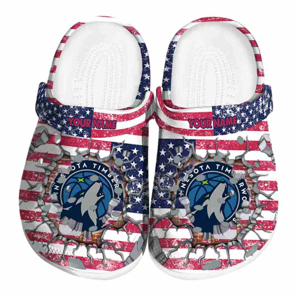 Customized Minnesota Timberwolves Freedom Splinter ClogTVC1801734