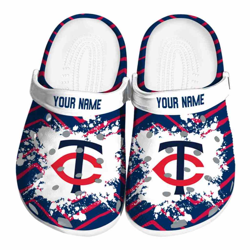 Customized Minnesota Twins Zigzag Paint Burst ClogTVC180116