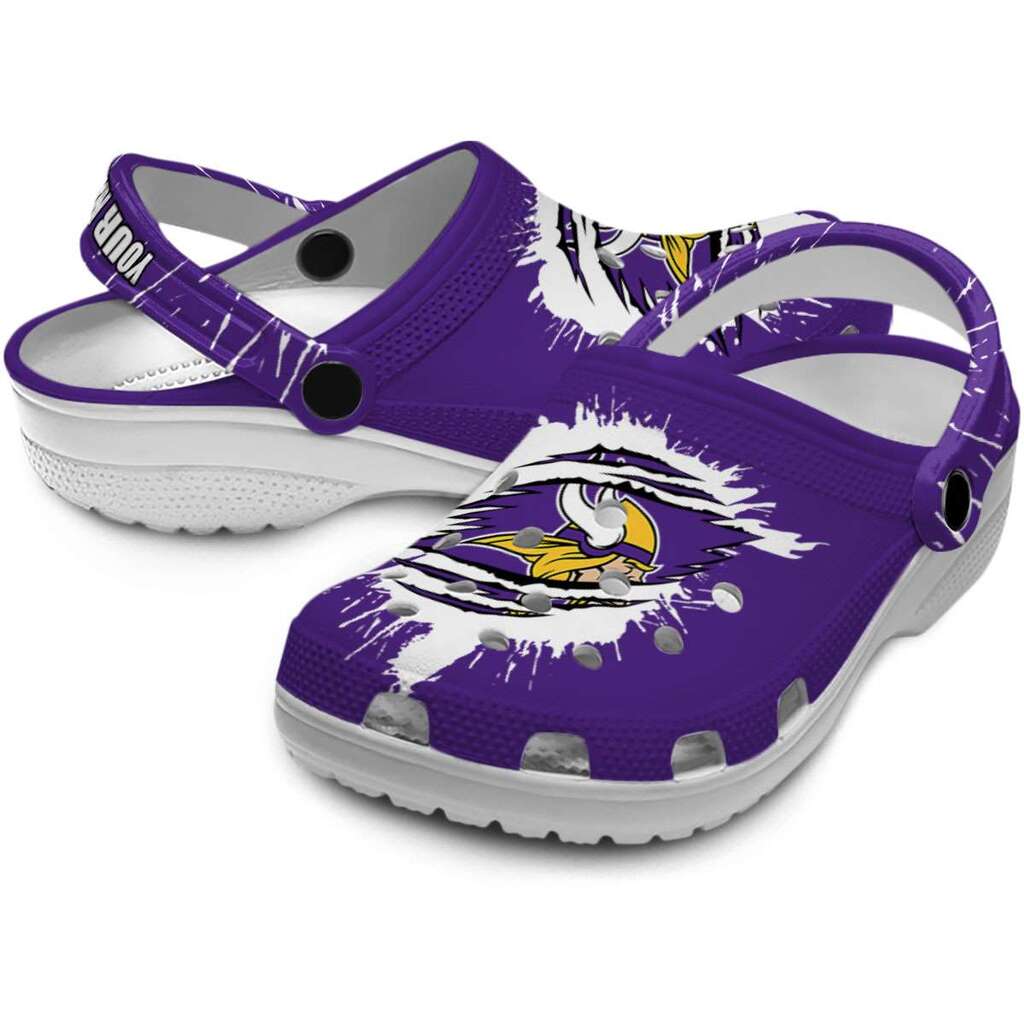 Customized Minnesota Vikings Splash Motif Background ClogTVC180117 - Image 3