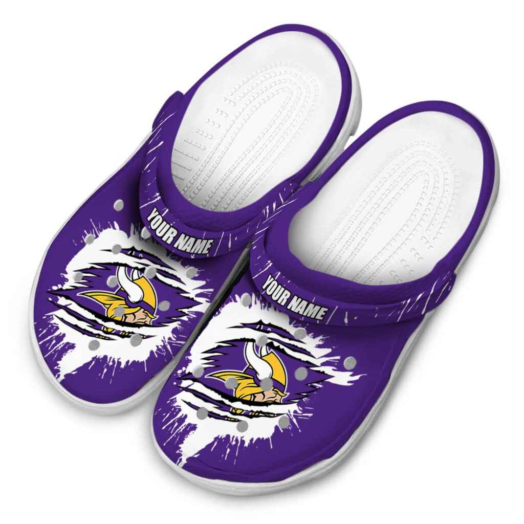 Customized Minnesota Vikings Splash Motif Background ClogTVC180117 - Image 4