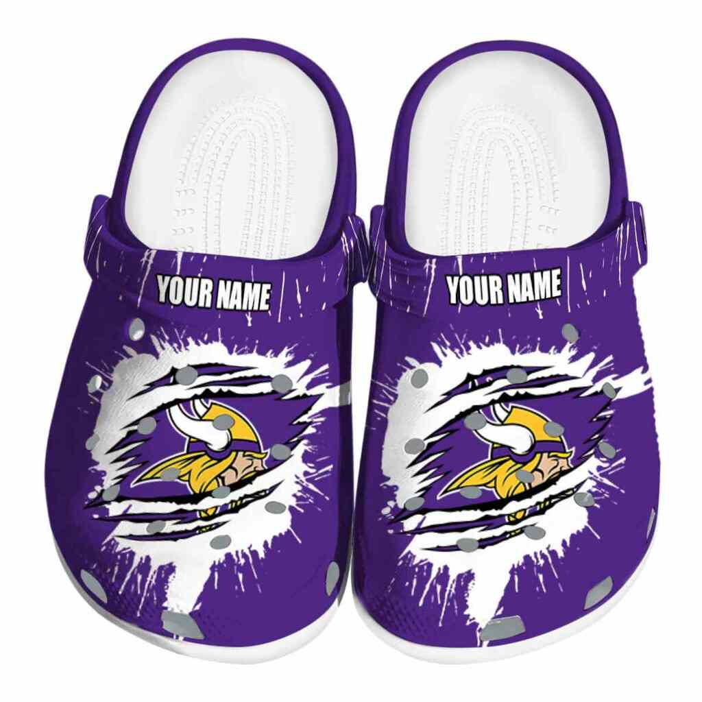 Customized Minnesota Vikings Splash Motif Background ClogTVC180117