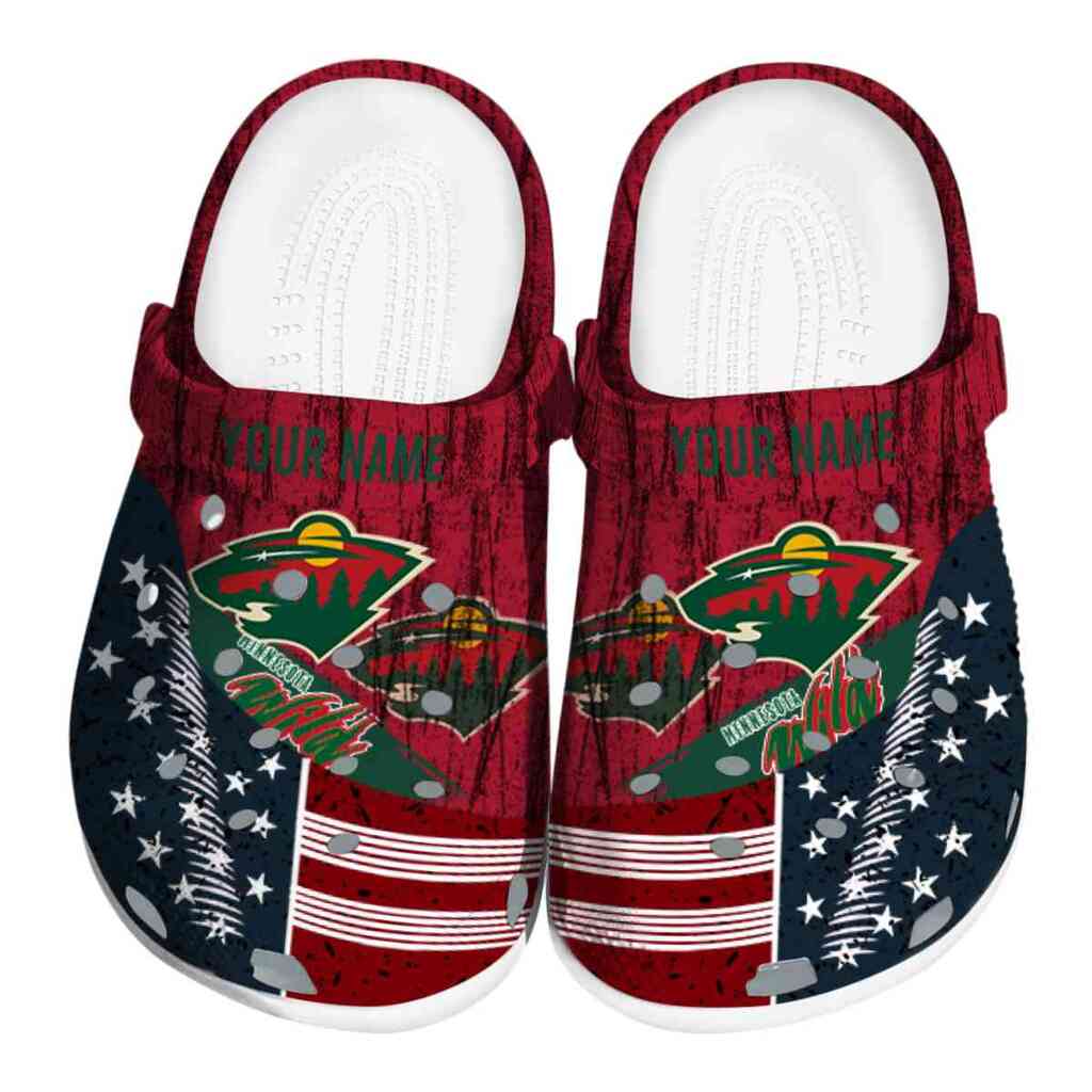 Customized Minnesota Wild Star-Spangled Side Pattern ClogTVC1801855