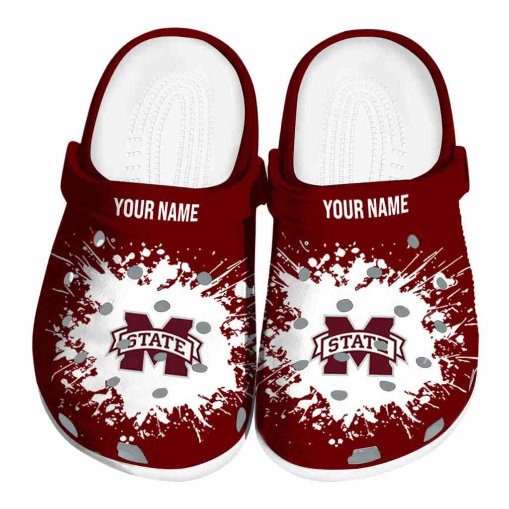 Customized Mississippi State Bulldogs Splatter Background ClogTVC180114