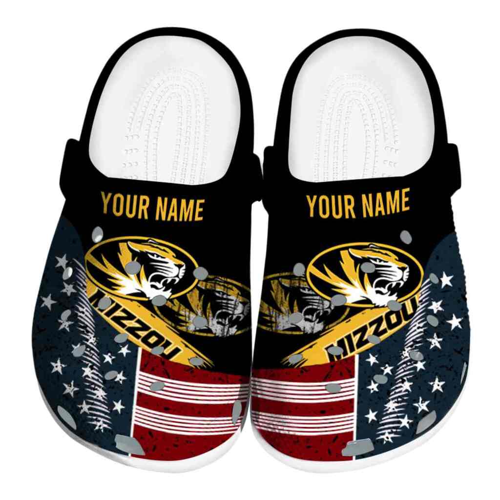 Customized Missouri Tigers Star-Spangled Side Pattern ClogTVC1801723