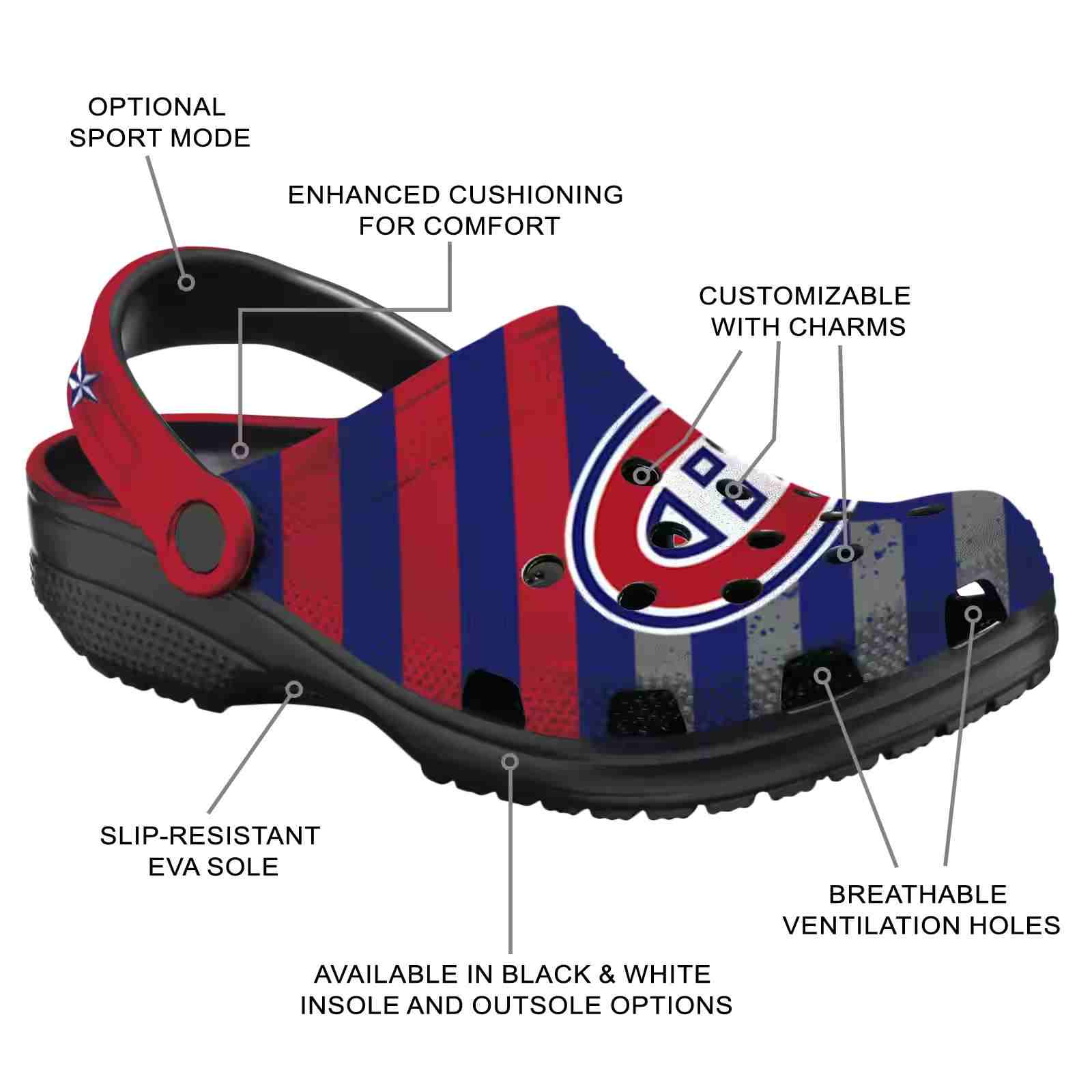 Customized Montreal Canadiens Star-Spangled Graphic ClogTVC1801878 - Image 5