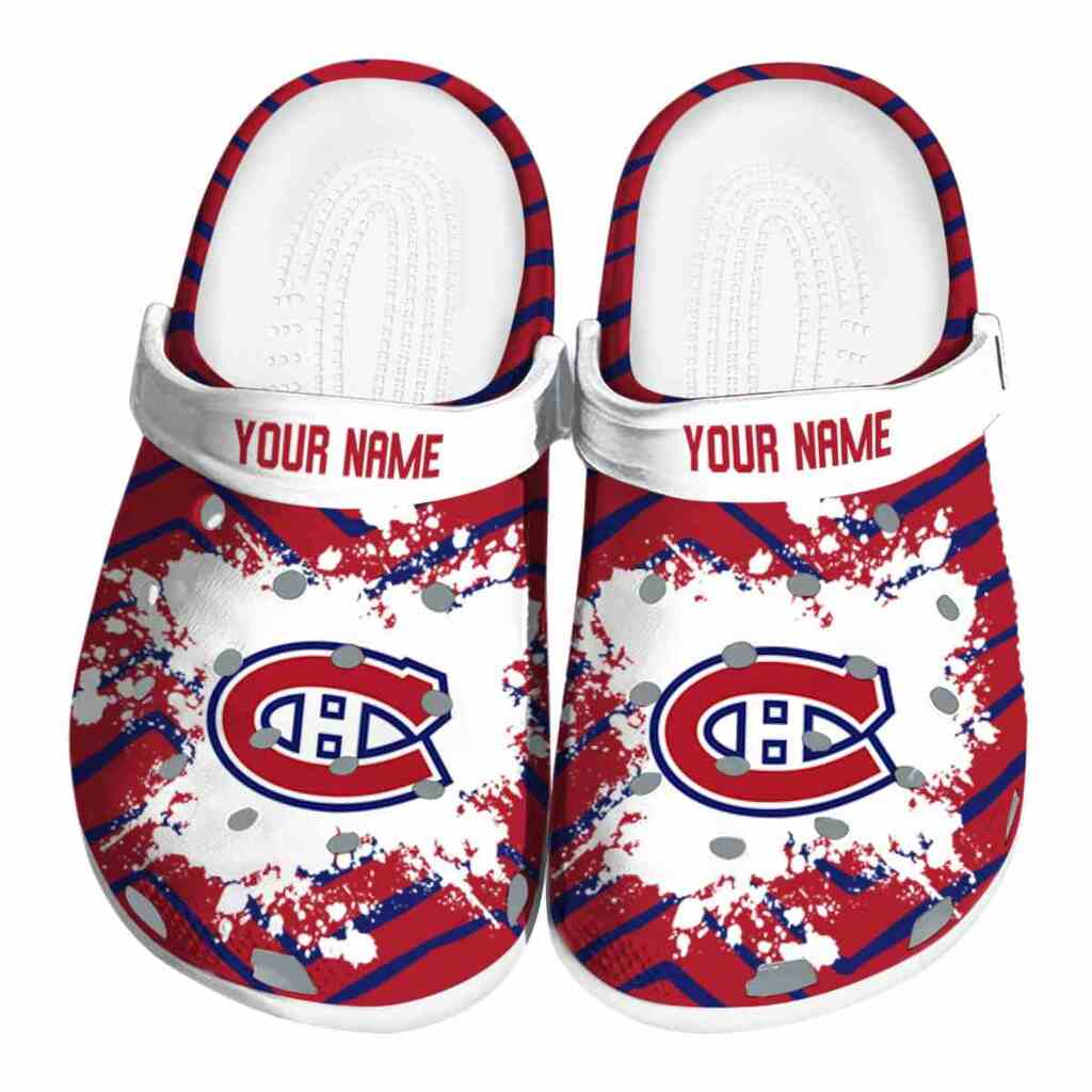 Customized Montreal Canadiens Zigzag Paint Burst ClogTVC1801878