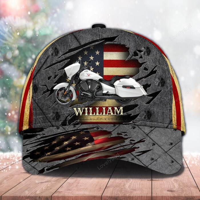 Customized Motorcycle American flag Classic Cap for men and women, Biker 3D classic cap, Personalized Gift for Motorcycle, Biker lover Trucker Hats Custom Hats Gifts For Men & Women